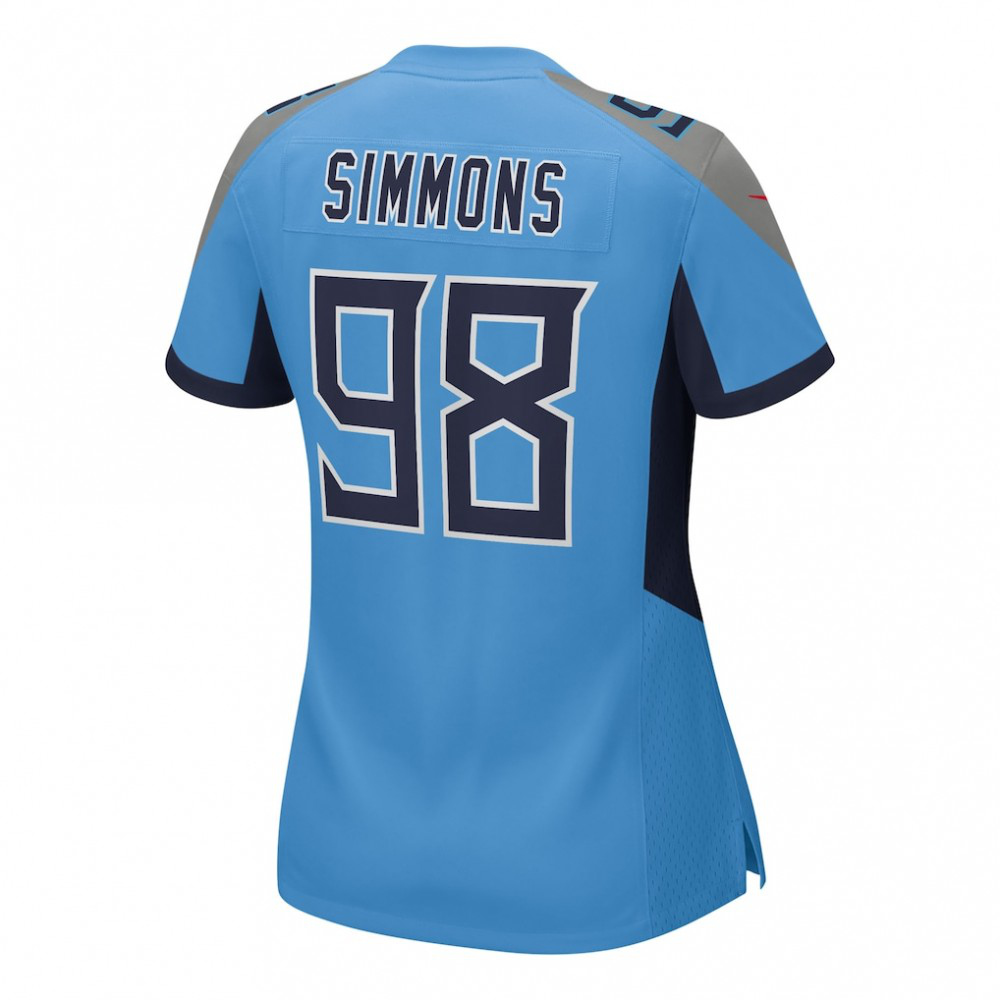 Jeffery Simmons Tennessee Titans Nike Women's Team Game Jersey - Light Blue-GridironStore